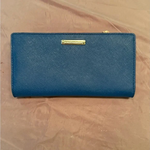NWOT Rebecca Minkoff Navy Blue/Red Saffiano Leather Wallet MSRP$195 - Picture 11 of 11